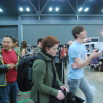 Attendees waiting for their badges.